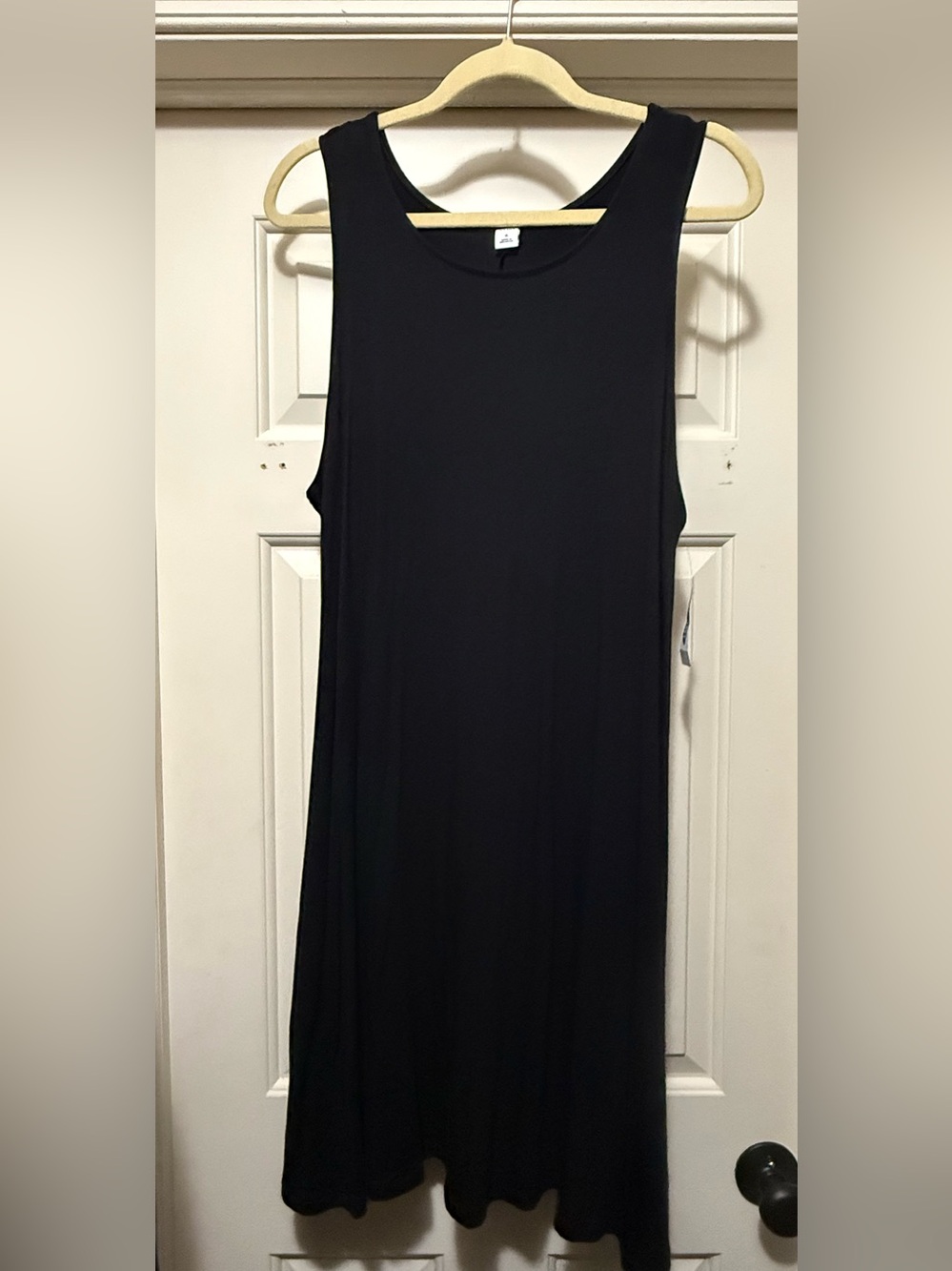 Old Navy Black Sleeveless Slub Knit Swing Dress